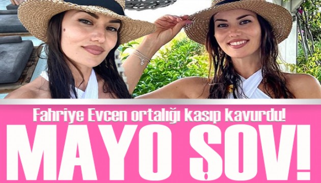 Fahriye Evcen siyah mayosu ile nefes kesti!