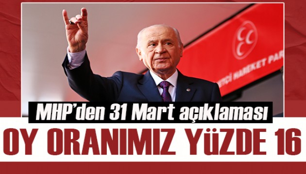 MHP'den yerel seçim açıklaması: Oy oranımız yüzde 16