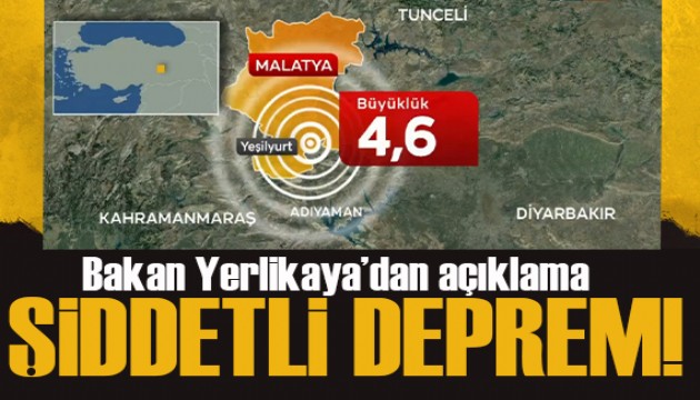 Malatya'da şiddetli deprem! Merkez üssü Yeşilyurt