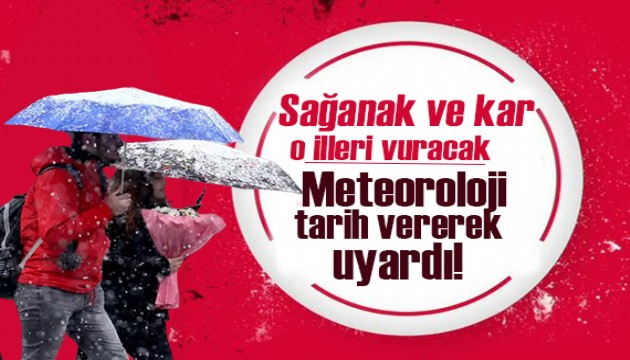 Meteoroloji uyardı: Sağanak ve kar o illeri vuracak!