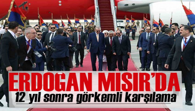 Kahire'de Cumhurbaşkanı Erdoğan'a Görkemli Karşılama