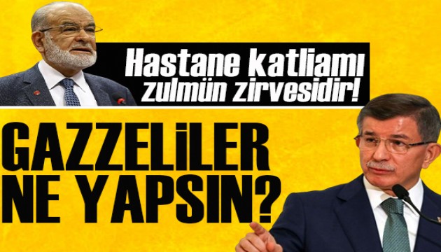 Davutoğlu- Karamollaoğlu'ndan ortak basın açıklaması: Hastane katliamı zulmün zirvesidir