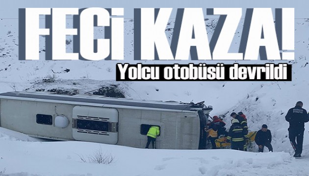 Erzincan'da yolcu otobüsü devrildi: Çok sayıda ambulans sevk edildi