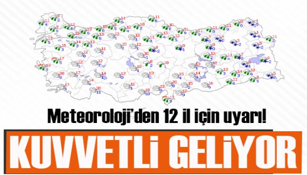 Meteoroloji'den kuvvetli yağış alarmı: 12 il için sarı ve turuncu kodlu uyarı