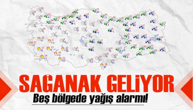 Beş bölgede yağış alarmı! Sağanak geliyor