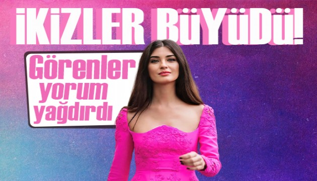 Güzel oyuncu Tuba Büyüküstün'ün ikizleri Maya ve Toprak kocaman oldu!