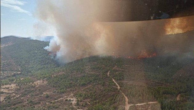 İzmir Foça'da korkutan yangın!