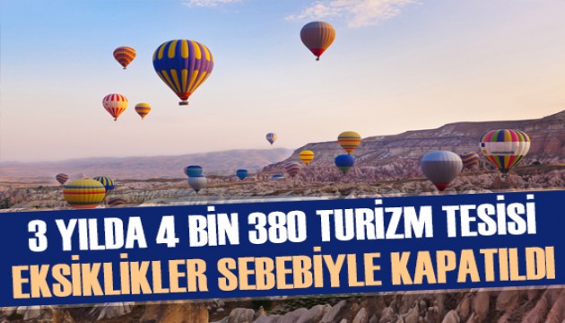 Son 3 yılda 4 bin 380 turizm tesisi eksiklikler nedeniyle kapatıldı