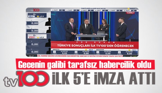 TV100 İLK 5’E İMZA ATTI! GECENİN GALİBİ TARAFSIZ HABERCİLİK OLDU