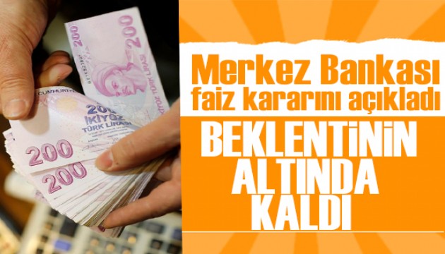 Merkez Bankası politika faizini yüzde 17,5'e yükseltti