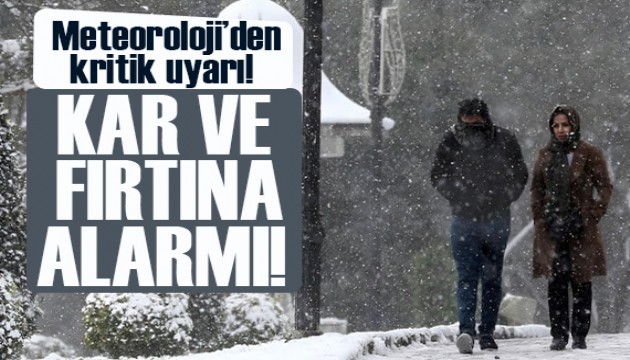 Meteoroloji'den kar ve fırtına alarmı!