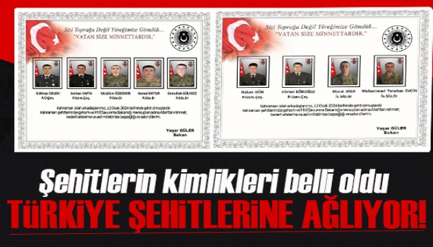 9 kahraman Mehmetçik şehit düştü! Şehitlerin kimlikleri belli oldu