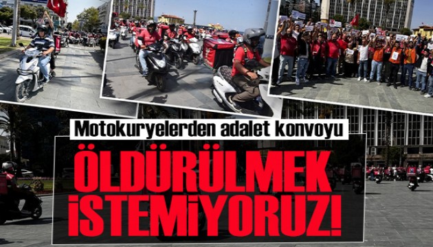 İzmirli motokuryelerden adalet sürüşü! Öldürülmek istemiyoruz