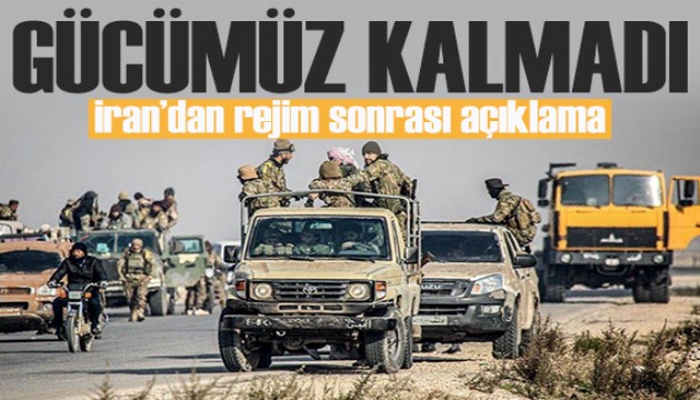 İran'dan rejim sonrası açıklaması: Suriye'de silahlı gücümüz kalmadı