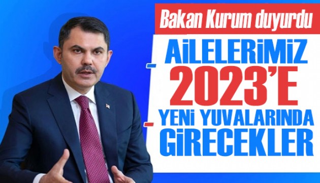 Bakan Kurum duyurdu: Ailelerimiz 2023’e yeni yuvalarında girecek