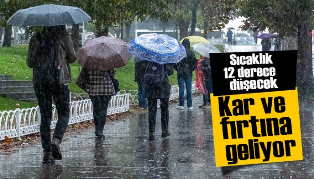 Meteoroloji'den bazı bölgeler için sağanak yağmur ve kar yağışı uyarısı