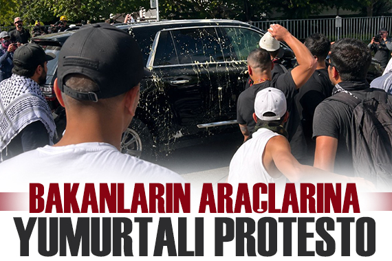 Bakanların araçlarına yumurtalı protesto!
