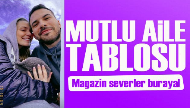 Mutlu aile tablosu! Aslı Enver, kızı Elay ve eşi Berkin Gökbudak ile poz verdi