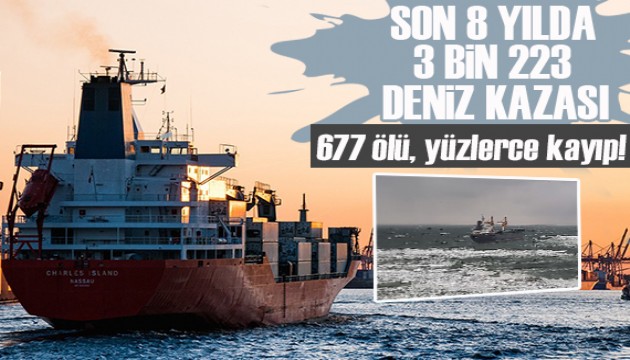 Türkiye'de son 8 yılda 3 bin 223 deniz kazası!