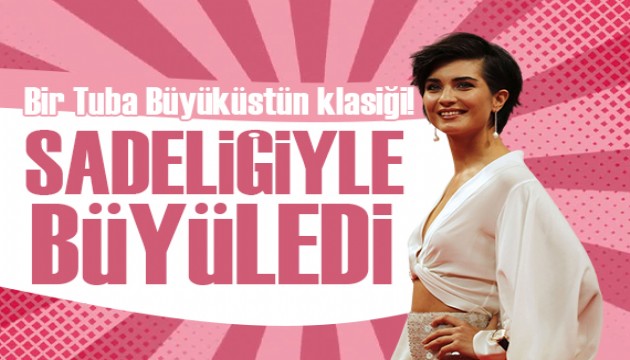 Tuba Büyüküstün, Yarın Yokmuş Gibi dizisinin galasında güzelliğiyle büyüledi