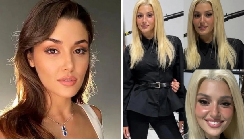 Hande Erçel'in sarı peruklu hali gündem oldu