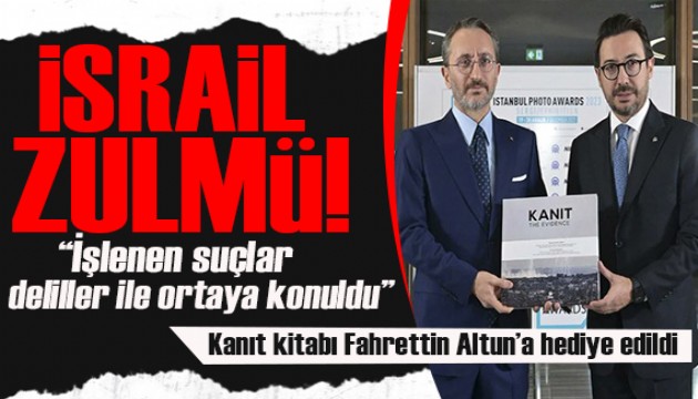 AA ,Gazze katliamını delillerle ortaya koydu! Kanıt kitabı Fahrettin Altun'a hediye edildi