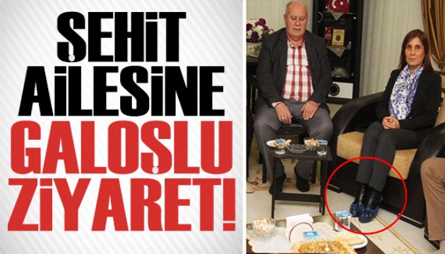 CHP'li başkandan şehit ailesine galoşlu ziyaret! Tepki çekti