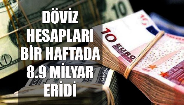 Döviz hesapları bir haftada 8.9 milyar eridi