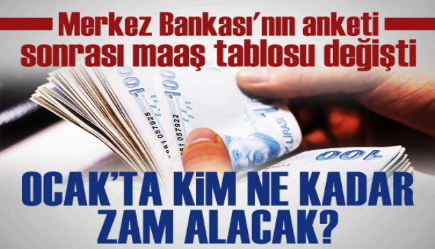 Merkez Bankası'nın anketi sonrası maaş tablosu değişti