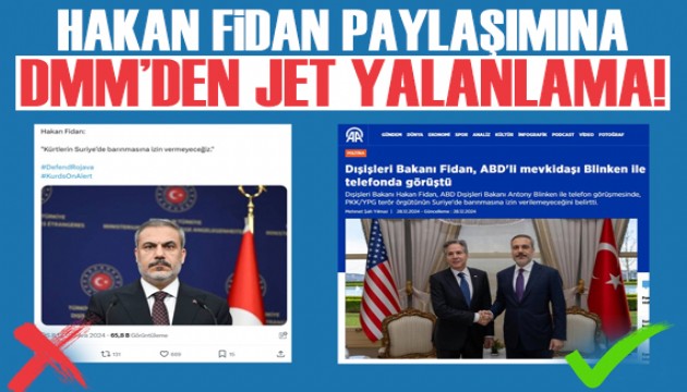 Bakan Fidan'a ait olduğu iddia edilen paylaşıma yalanlama!