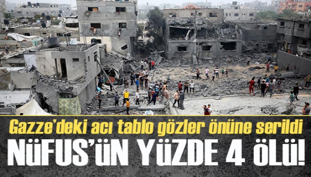 Gazze'deki acı tablo gözler önüne serildi: Nüfusun yüzde 4'ü ölü!