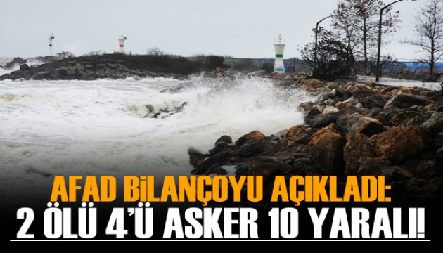 AFAD: Yurt genelindeki fırtınada 2 kişi öldü, 4'ü asker 10 kişi yaralandı