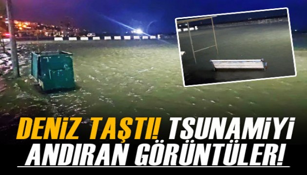 Tekirdağ'da deniz taştı: Tsunamiyi andıran görüntüler