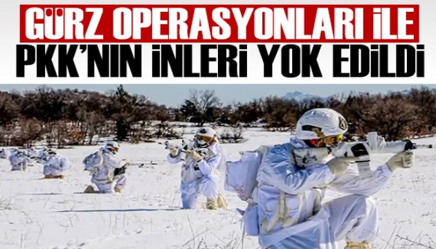 Gürz operasyonlarıyla PKK/KCK'nın inleri imha edildi