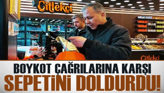 İçişleri Bakanı Yerlikaya boykot çağrılarına karşı alışveriş yaptı