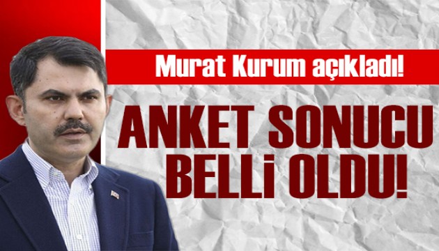 Murat Kurum duyurdu! İşte İstanbul'daki anket sonucu!