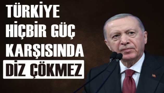 Cumhurbaşkanı Erdoğan: Türkiye hiçbir gücün karşısında diz çökmez
