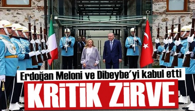 İstanbul'da kritik Doğu Akdeniz zirvesi! Erdoğan, Meloni ve Dibeybe'yi kabul etti