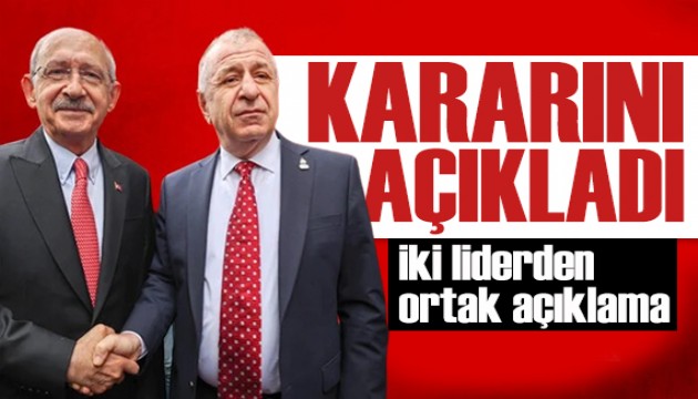 Ümit Özdağ kararını açıkladı: Kılıçdaroğlu'nu destekliyoruz!