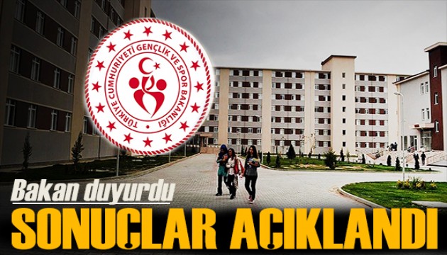 Yurt başvuru sonuçları açıklandı