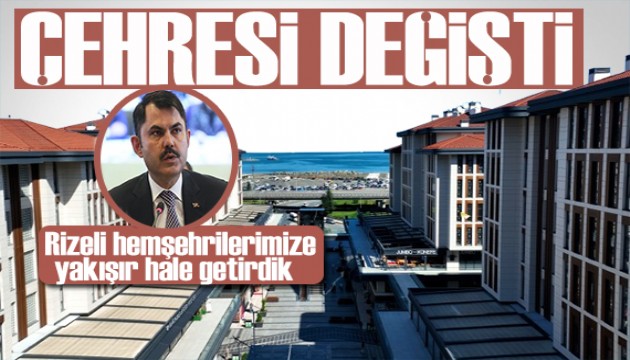 Rize Çarşı Mahallesi'ne yeni çehre! Bakan Kurum paylaştı: Riskli yapıları kaldırdık