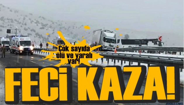 Korkunç kaza! Yolcu otobüsü kamyona vurdu: Ölü ve yaralılar var