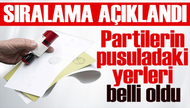 Partilerin yerleri belli oldu! İşte seçim pusulasındaki sıralama