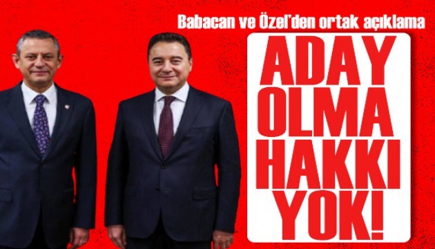 Babacan ve Özgür Özel'den ortak açıklama: Erdoğan'ın aday olma hakkı yok