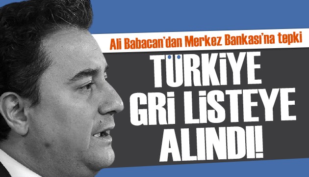 Ali Babacan'dan 'faiz' tepkisi: Türkiye gri listede!