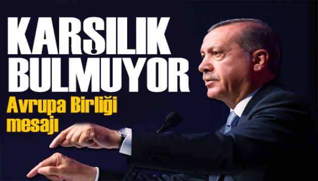 Erdoğan'dan Avrupa Birliği mesajı: Üyelik adımlarımız karşılık bulamıyor