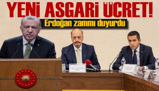 Erdoğan'dan önemli açıklamalar! Yeni asgari ücret 8 bin 500 TL oldu