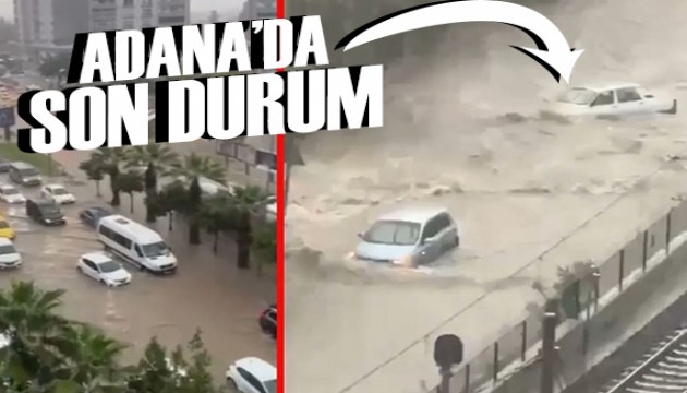 Adana'da sokaklar göle döndü