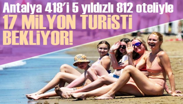 Antalya, bu yıl 418'i 5 yıldızlı 812 otelde misafirlerini ağırlıyor