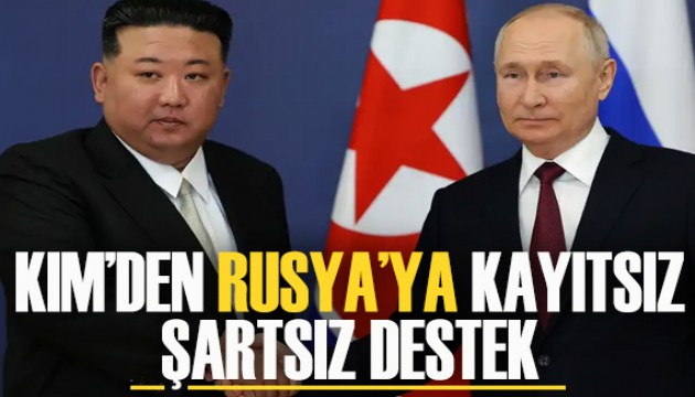 Kuzey Kore lideri Kim'den Rusya'ya kayıtsız şartsız destek